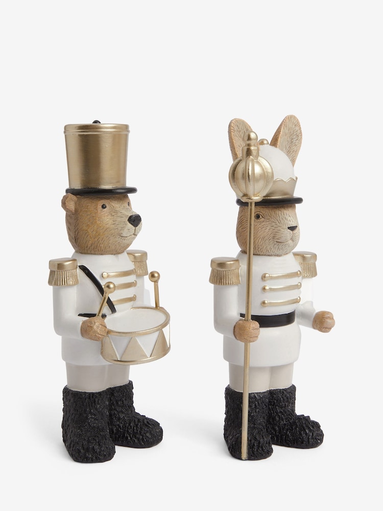 Set of 2 White Rosie and Bertie Nutcracker Christmas Ornaments - Image 5 of 5 Set of 2 White Rosie and Bertie Nutcracker Christmas Ornaments - Image 5 of 5