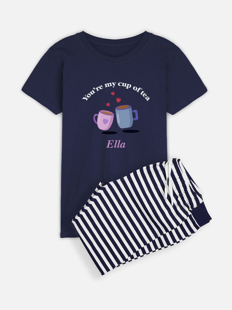 Personalised Womens 'Your My Cup Of Tea' Pyjamas by Stitch Style - Image 1 of 4