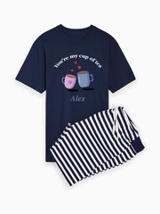 Personalised Mens 'Your My Cup Of Tea' Pyjamas by Stitch Style - Image 1 of 4