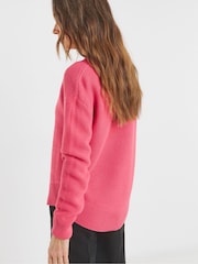 JD Williams Pink V-Neck Curved Hem Jumper - Image 3 of 4