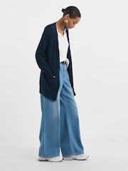 JD Williams Blue Longline Edge To Edge Cardigan - Image 4 of 4