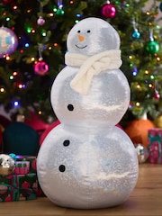 Silver XL Disco Ball Snowman Christmas Decoration - Image 1 of 3