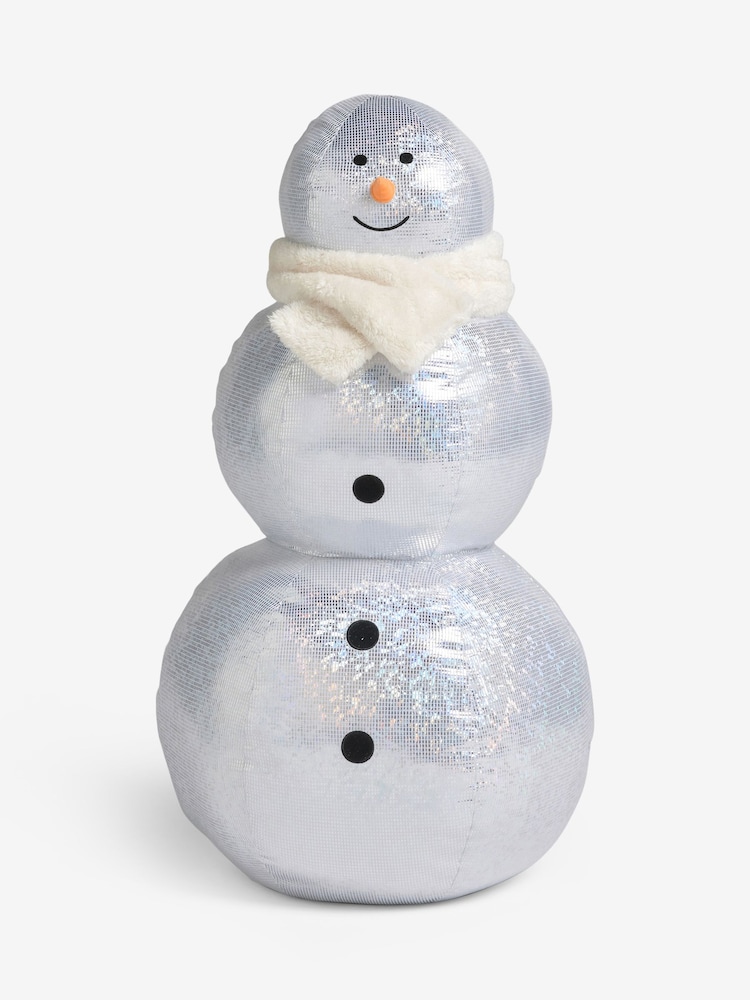Silver XL Disco Ball Snowman Christmas Decoration - Image 3 of 3 Silver XL Disco Ball Snowman Christmas Decoration - Image 3 of 3