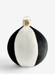 Black/White Plush Bauble Christmas Ornament - Image 3 of 5