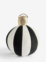 Black/White Plush Bauble Christmas Ornament - Image 5 of 5