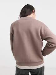 JD Williams Brown Knitted Bomber Jacket - Image 2 of 4