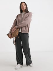 JD Williams Brown Knitted Bomber Jacket - Image 4 of 4