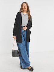 JD Williams Black Longline Edge To Edge Cardigan - Image 1 of 4