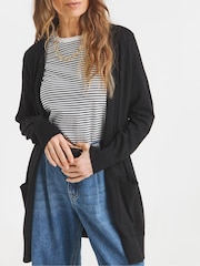 JD Williams Black Longline Edge To Edge Cardigan - Image 2 of 4
