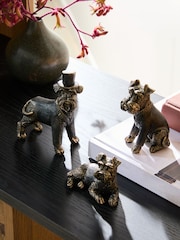 Set of 3 Black/Gold Wilson the Schnauzer Dog Ornaments - Image 1 of 1