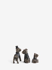 Set of 3 Black/Gold Wilson the Schnauzer Dog Ornaments - Image 2 of 3