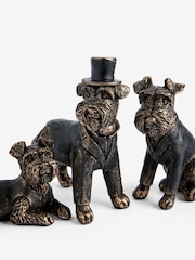 Set of 3 Black/Gold Wilson the Schnauzer Dog Ornaments - Image 3 of 3