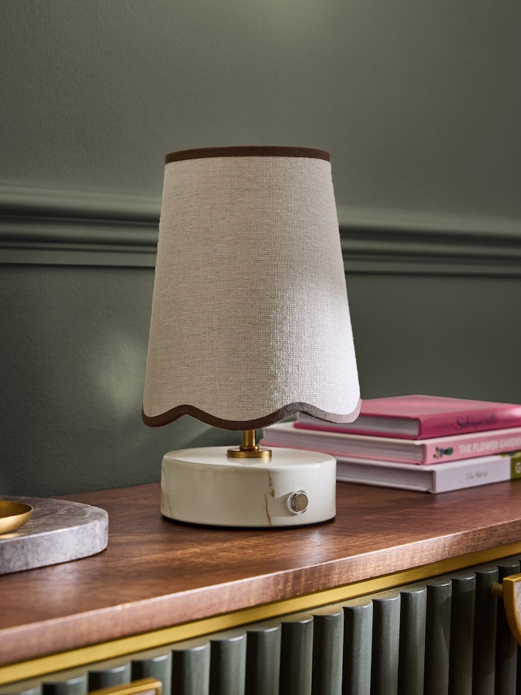 Clarke and Clarke Cream/White Isla Rechargeable Wireless Touch Lamp - Image 1 of 4
