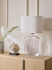 Sosandar White/Clear Glass Geo Table Lamp - Image 2 of 6