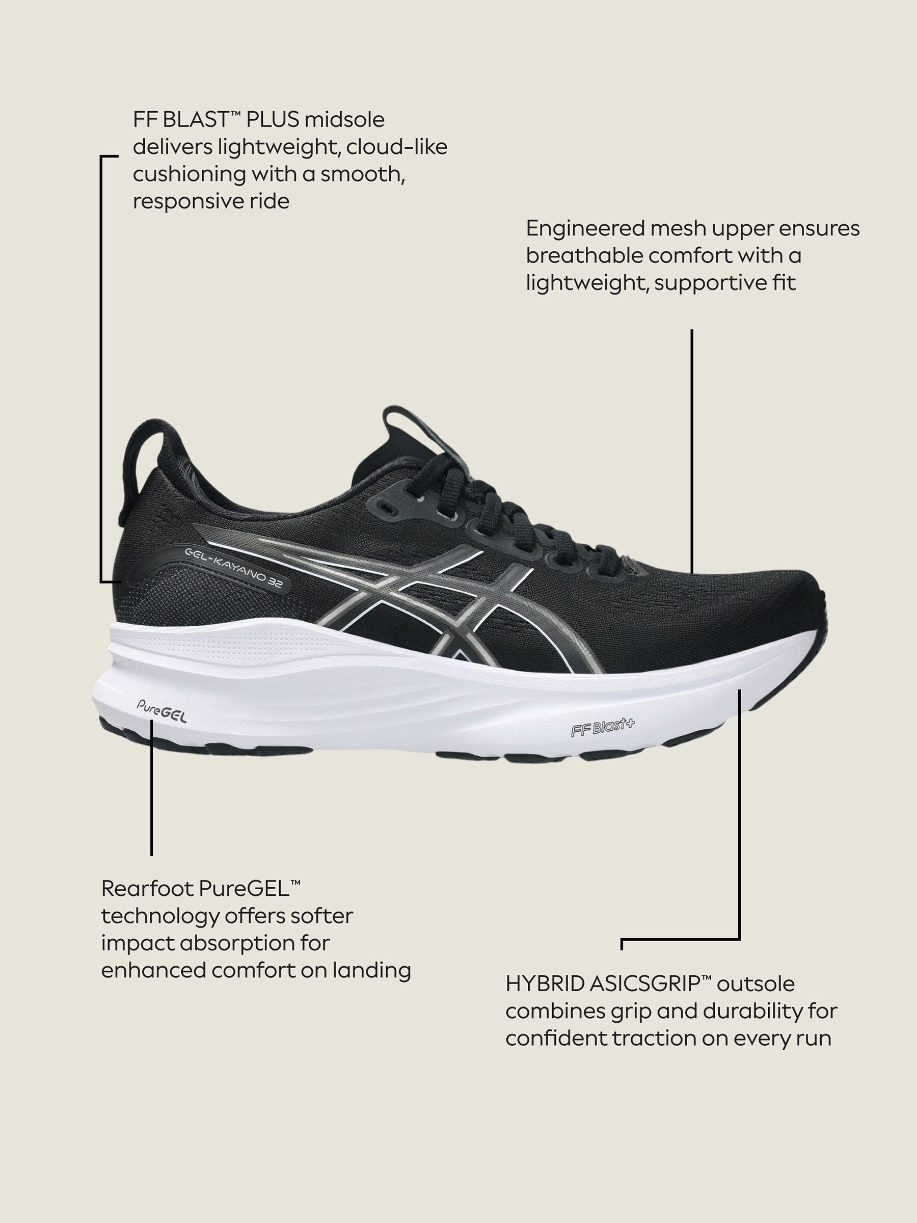 Next：日本 ブラック - ASICS Gel Kayano 32 ランニングシューズ from