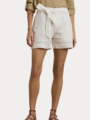 Lauren Ralph Lauren Daviana Linen Belted Shorts - Image 7 of 8