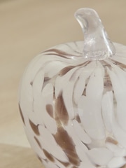 White/Gold Confetti Glass Apple Ornament - Image 2 of 4