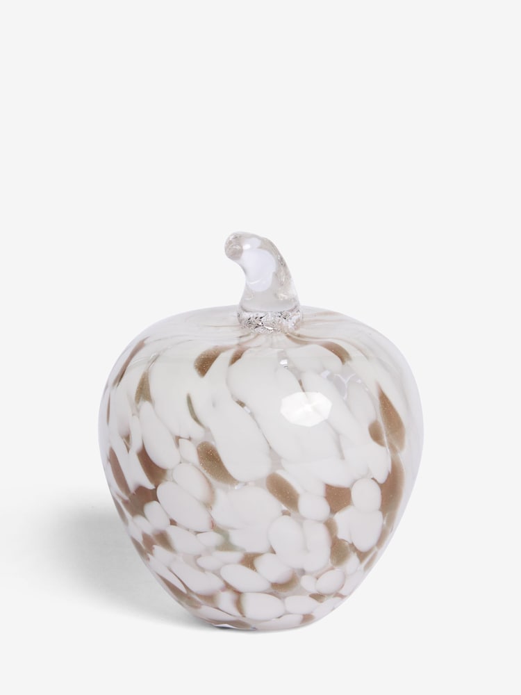 White/Gold Confetti Glass Apple Ornament - Image 4 of 4