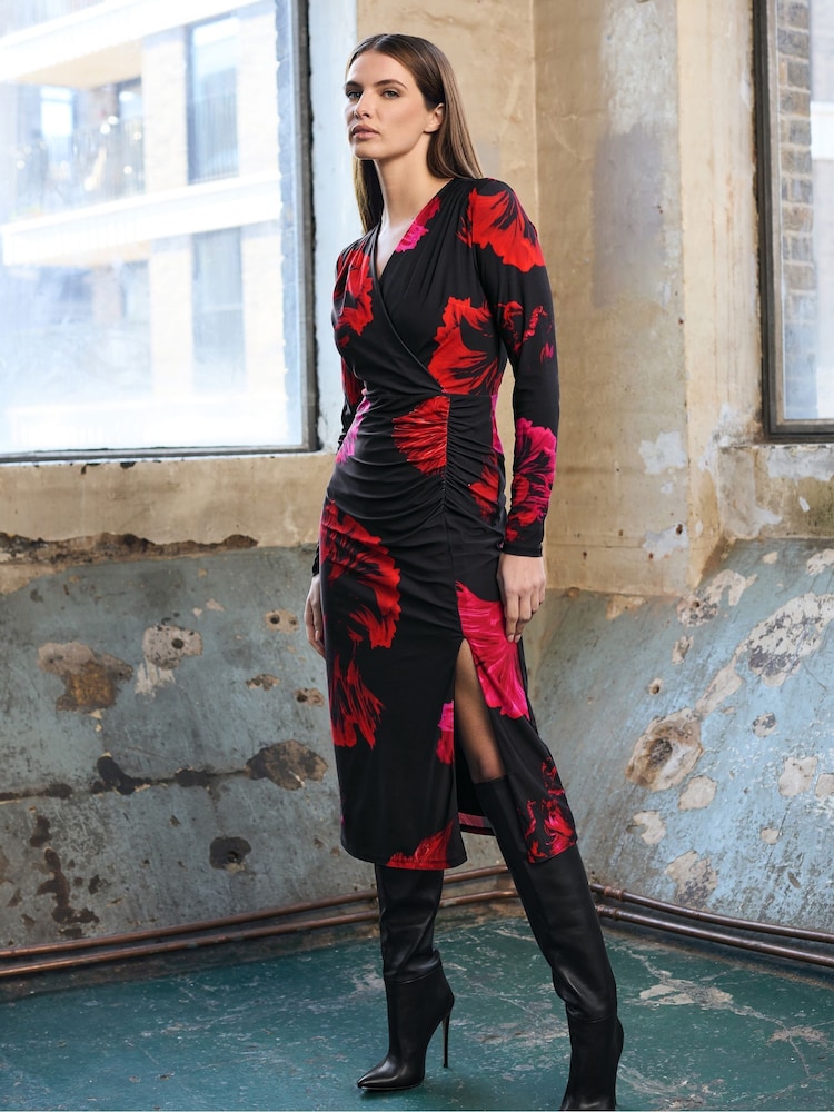 Star by Julien MacDonald Red Oriental Floral Dress - Image 1 of 6