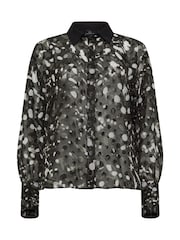 Star by Julien MacDonald Black Contrast Collar Dot Shirt - Image 6 of 6