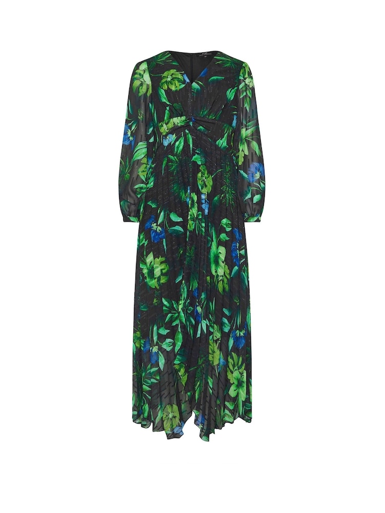 Star by Julien MacDonald Green Pleated Floral Leaf Dress - Image 6 of 6