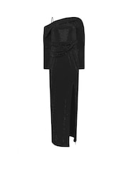 Star by Julien MacDonald Black Diamante One Shoulder Maxi Dress - Image 6 of 6