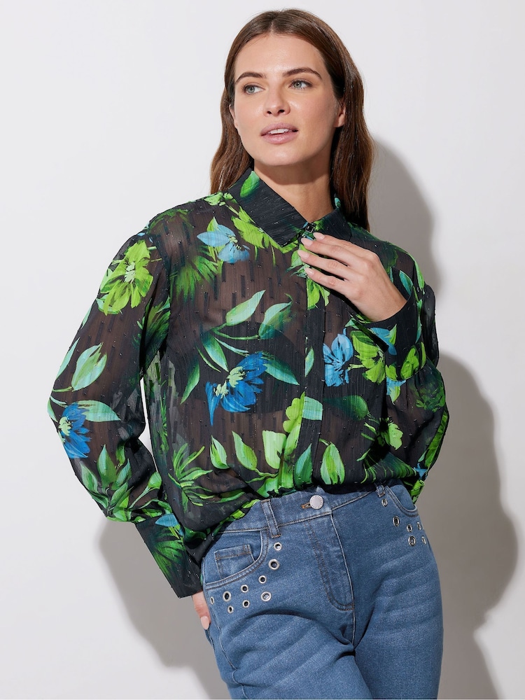 Star by Julien MacDonald Gem Button Floral Leaf Shirt - Image 1 of 6