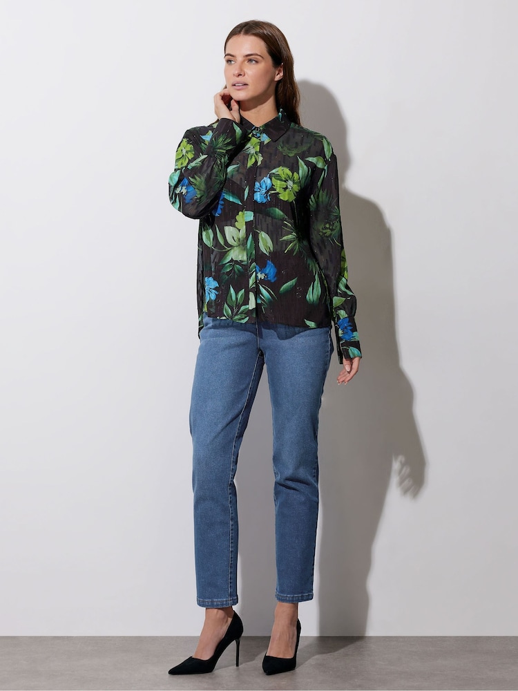 Star by Julien MacDonald Gem Button Floral Leaf Shirt - Image 2 of 6
