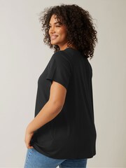 Evans Short Sleeve Modal Rich Ribbed T-Shirt - Image 3 of 5