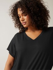 Evans Short Sleeve Modal Rich Ribbed T-Shirt - Image 4 of 5