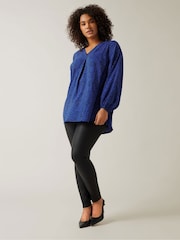 Evans Curve Cobalt Blue Spot Print Blouses - Image 2 of 5