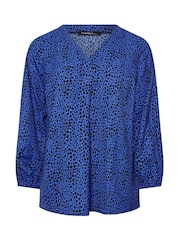 Evans Curve Cobalt Blue Spot Print Blouses - Image 5 of 5