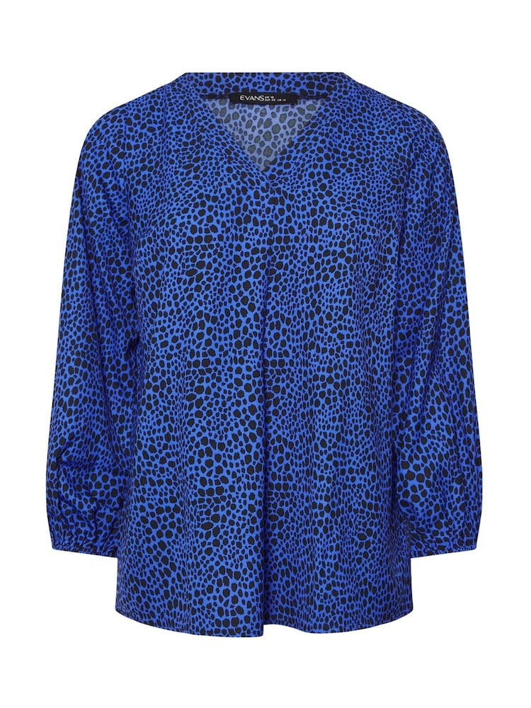 Evans Curve Cobalt Blue Spot Print Blouses - Image 5 of 5