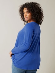 Evans Blue Long Sleeve Modal Rich Ribbed T-Shirt - Image 3 of 5