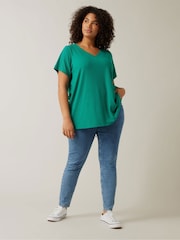 Evans Green Short Sleeve Modal Rich Ribbed T-Shirt - Image 2 of 5