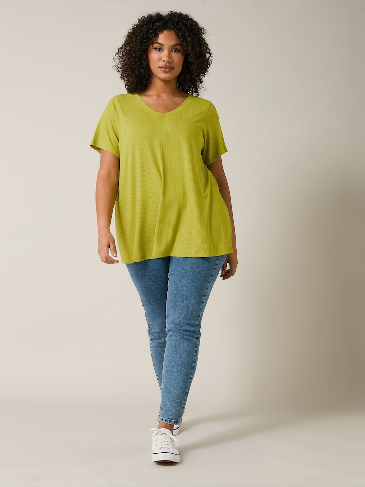 Evans Green Short Sleeve Modal Rich Ribbed T-Shirt - Image 2 of 5