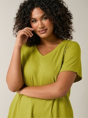 Evans Green Short Sleeve Modal Rich Ribbed T-Shirt - Image 4 of 5