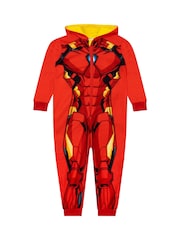 Character Red Marvel Iron Man Dress Up Fleece Onesie - Image 3 of 11