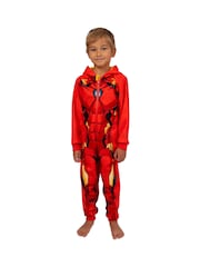 Character Red Marvel Iron Man Dress Up Fleece Onesie - Image 7 of 11