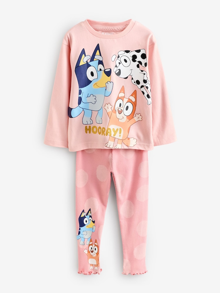 Character Pink Bluey And Bingo Long Sleeve Top And Leggings Set - Image 1 of 13