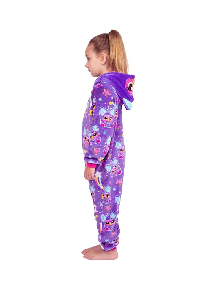 Character Purple Furby Fleece Hooded All-In-One - Image 11 of 11 Character Purple Furby Fleece Hooded All-In-One - Image 11 of 11