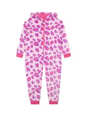 Harry Bear Pink Leopard Print All In One Fleece - Image 3 of 8
