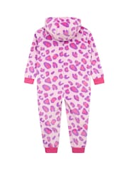 Harry Bear Pink Leopard Print All In One Fleece - Image 4 of 8