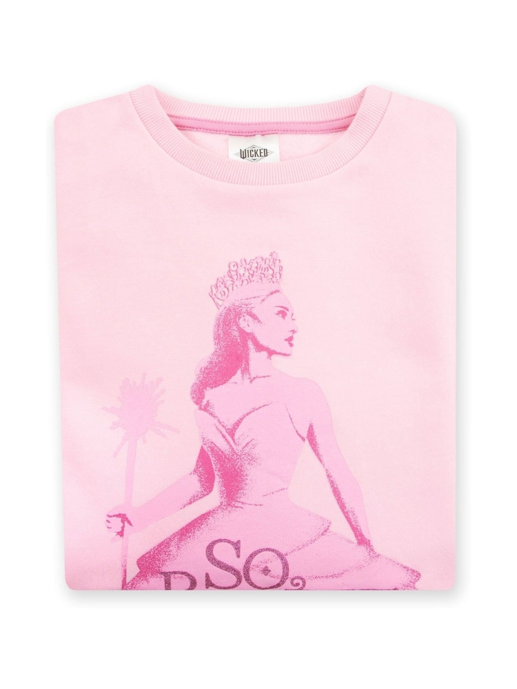 Character Pink Wicked Glinda The Good Witch Glitter Sweatshirt Dress - Image 3 of 10