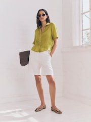 Green Sheer Short Sleeve Shirt - Image 1 of 9