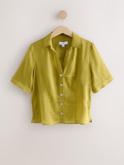 Green Sheer Short Sleeve Shirt - Image 7 of 9