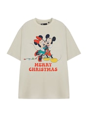 Vanilla Underground Cream Womens Disney Mickey & Minnie Mouse Christmas 100% Cotton T-Shirt - Image 1 of 6