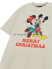 Vanilla Underground Cream Womens Disney Mickey & Minnie Mouse Christmas 100% Cotton T-Shirt - Image 5 of 6