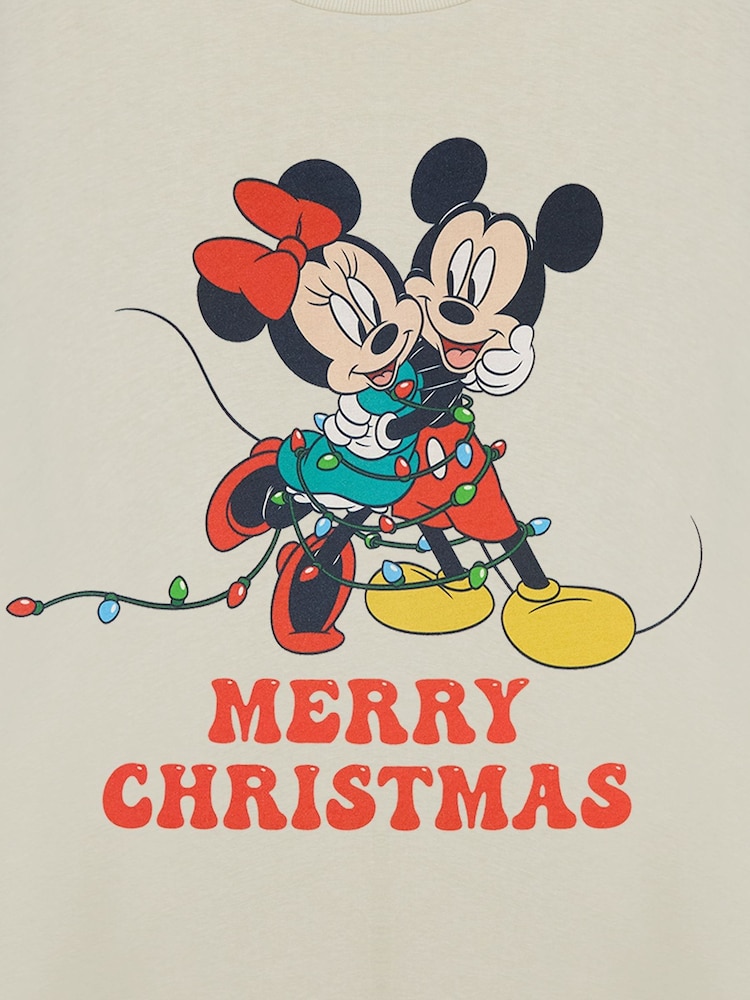 Vanilla Underground Cream Womens Disney Mickey & Minnie Mouse Christmas 100% Cotton T-Shirt - Image 6 of 6