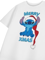 Vanilla Underground White Girls Disney Lilo & Stitch Christmas 100% Cotton T-Shirt - Image 3 of 6